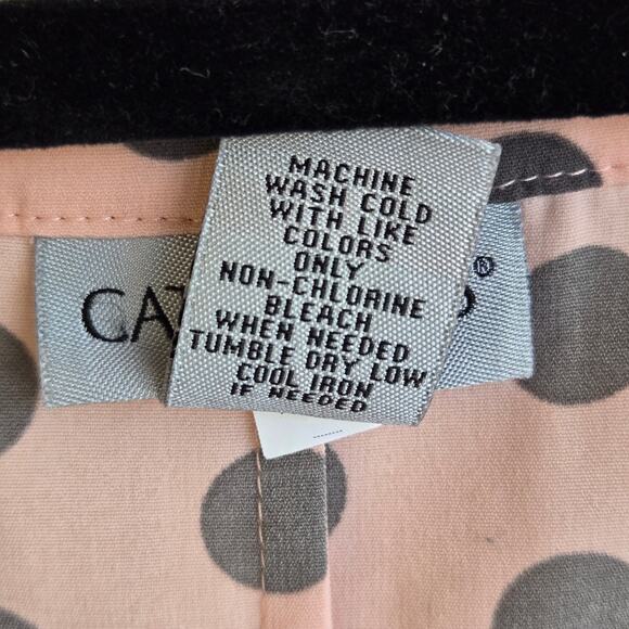 Catherine's Blouse Size 5X (34/36) Button Front Peach Pink Roll Tab 3/4 Sleeve - Picture 9 of 13